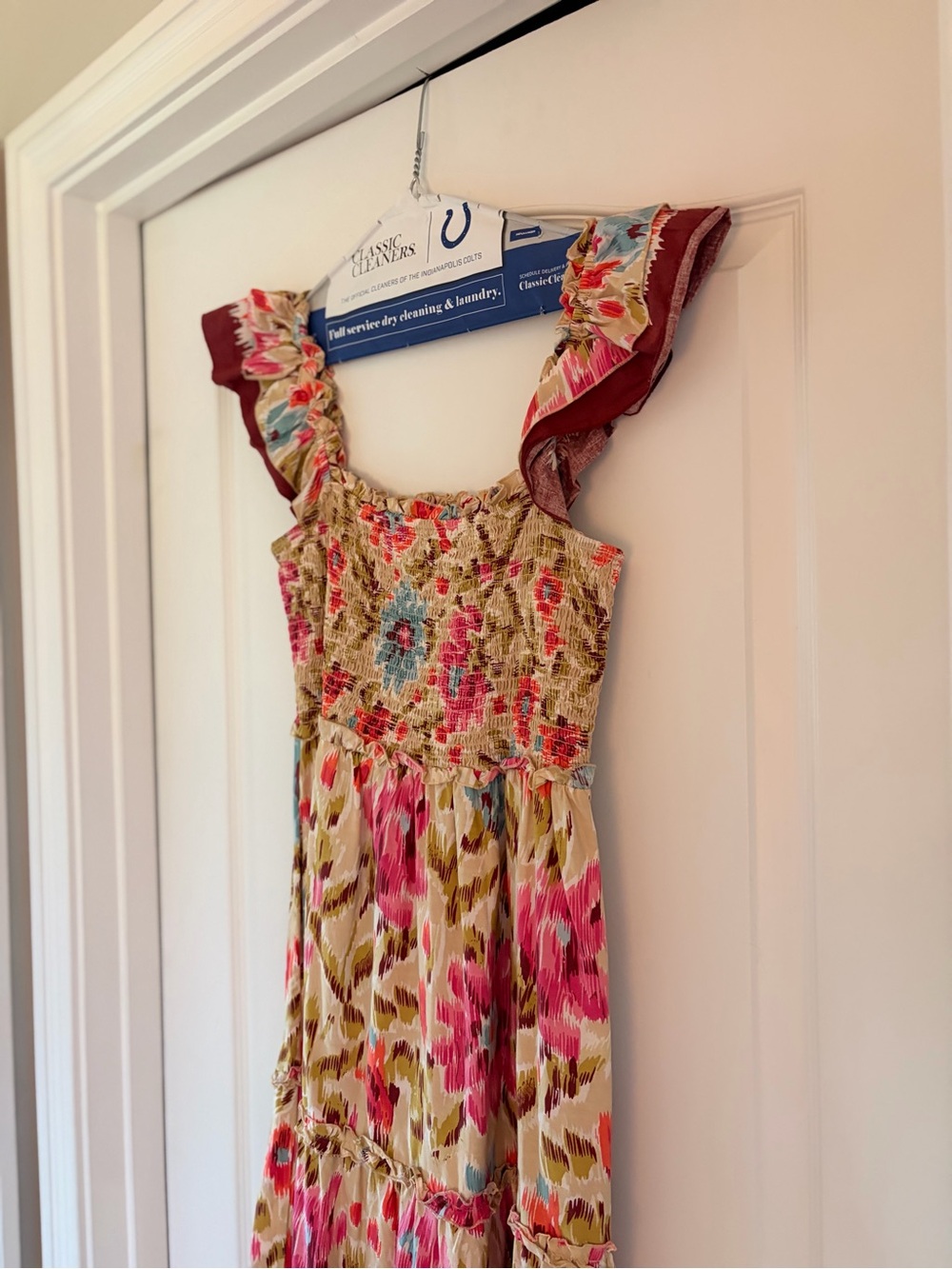 House of Harlow 1960 Multicolor Ruffle Smocked Maxi Dress - Picture 3 of 9